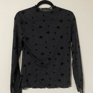 Sheer Black Star Long Sleeve